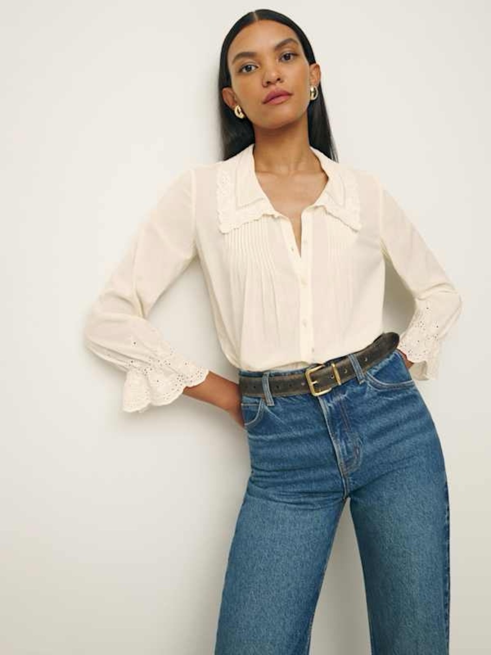 Reformation Juni Top in Cream